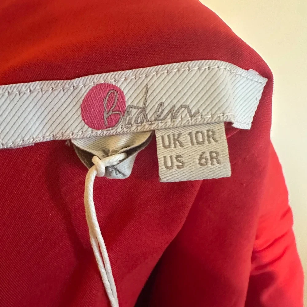 NWT Boden Pencil Skirt Womens 6R Red‎ Zip Back Vent Structured Office Outdoor